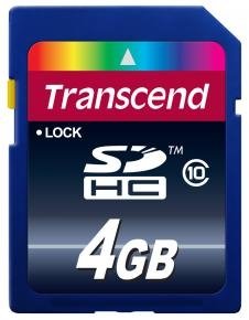 Transcend TS4GSDHC10 SDHC CARD, 4GB SD 3.0 SPD Class 10