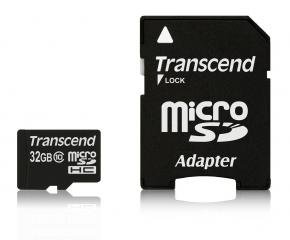 Transcend TS32GUSDHC10 micro SDHC Card, 32GB Class 10 (met adapter)