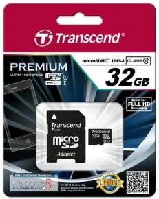 Transcend TS32GUSDU1 MicroSDHC, 32GB Class10 U1 with adapter