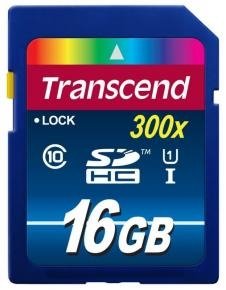 Transcend TS16GSDU1 SDHC, 16GB Class10 UHS-I 300X