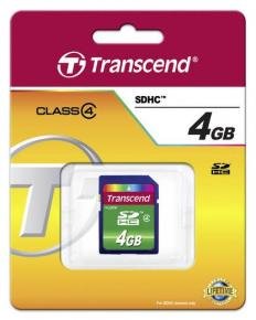 Transcend TS4GSDHC4 SDHC CARD, 4GB SD 2.0 Class 4