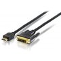Equip-119329-High-quality-HDMI-to-DVI-D-Single-Link-Adapter-Cable-M-M-10m-Gold-plated-Black