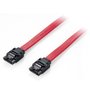 Equip-111900-SATA3-Flat-cable-w--metal-latch-0.5m-6Gbps-Straight-Red